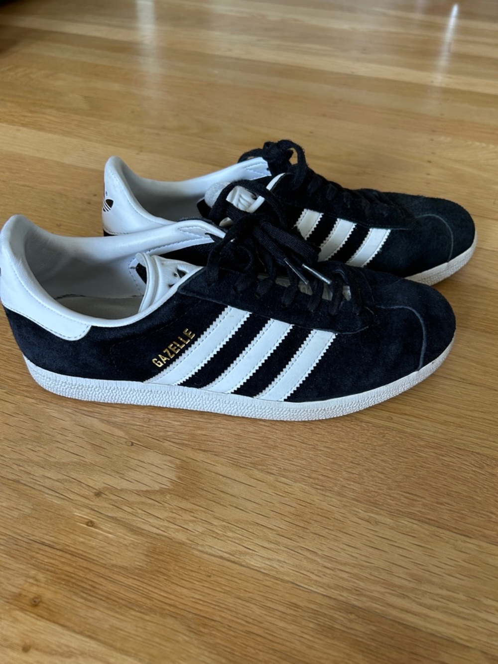 adidas Gazelle Black Suede with White Stripes
